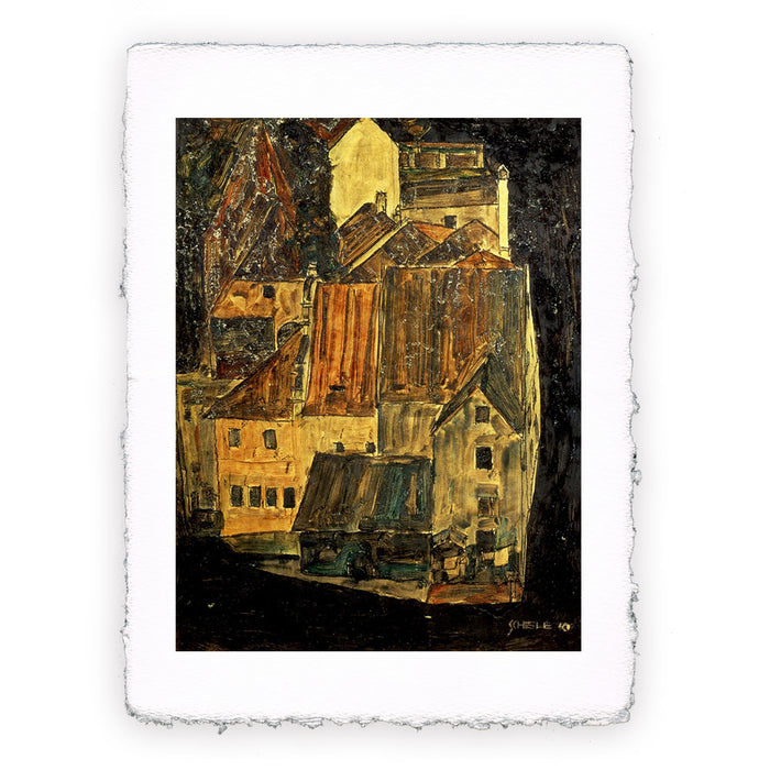Stampa di Egon Schiele - Città sul fiume blu I - 1910