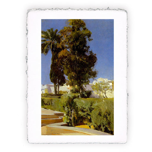 Stampa di Joaquín Sorolla - Giardini di Alcazar a Siviglia - 1910