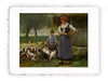 Stampa di Julien Dupré - Figlia del fattore che cura i polli - 1880-1910