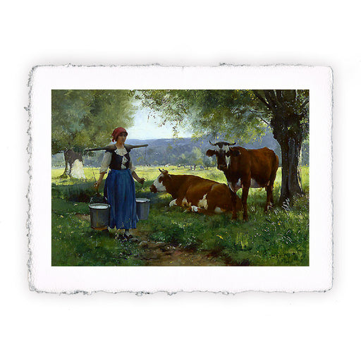 Stampa di Julien Dupré - La mungitrice di latte - 1880-1910