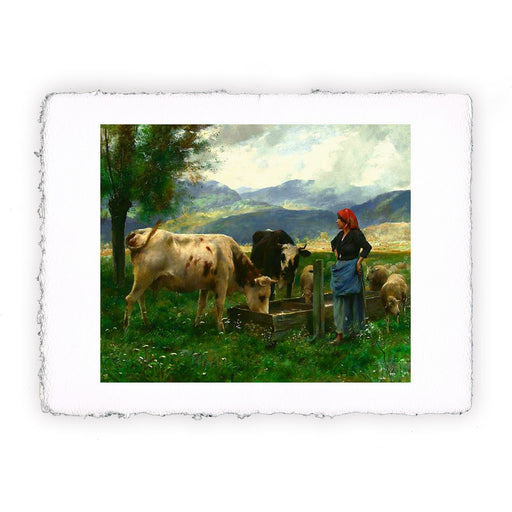 Stampa di Julien Dupré - Mucche all'abbeveratoio - 1880-1910