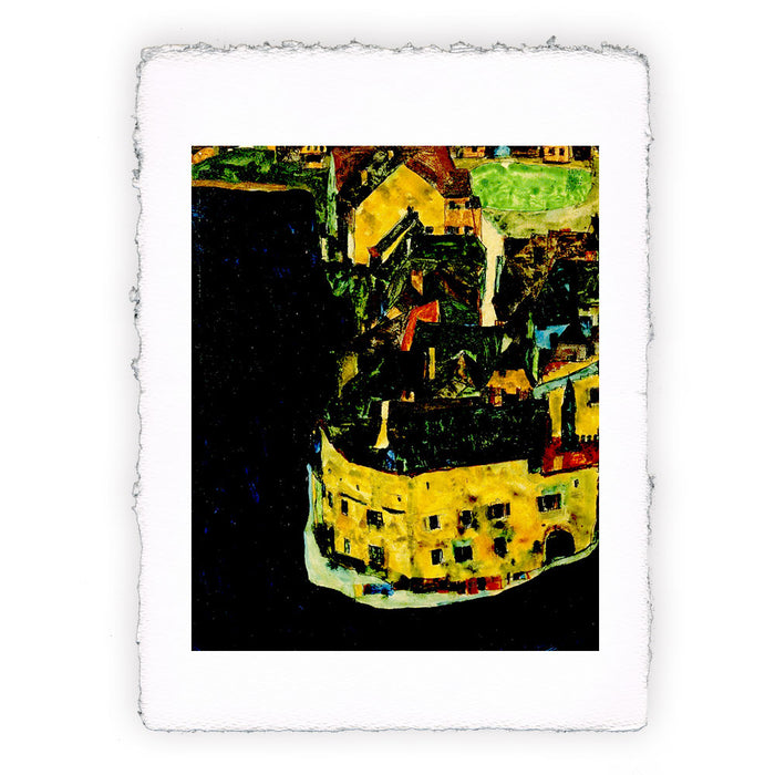 Stampa di Egon Schiele - Città sul fiume blu II - 1911