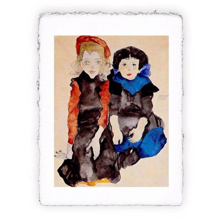 Stampa di Egon Schiele - Due bambine - 1911