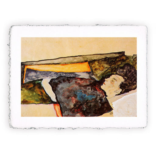 Stampa di Egon Schiele - La madre dell'artista dormiente - 1911