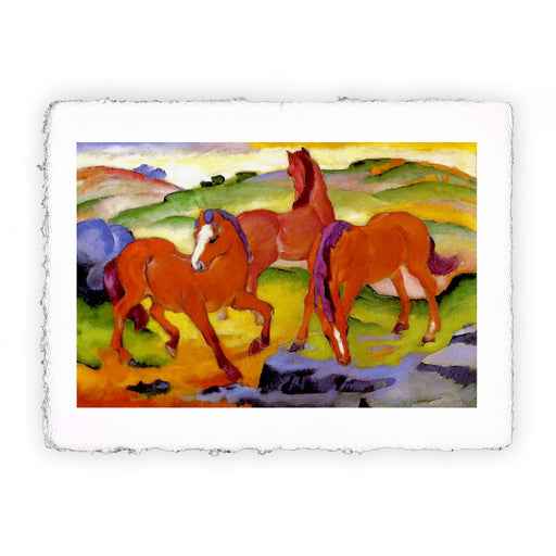 Stampa di Franz Marc - Cavalli al pascolo IV o I cavalli rossi - 1911