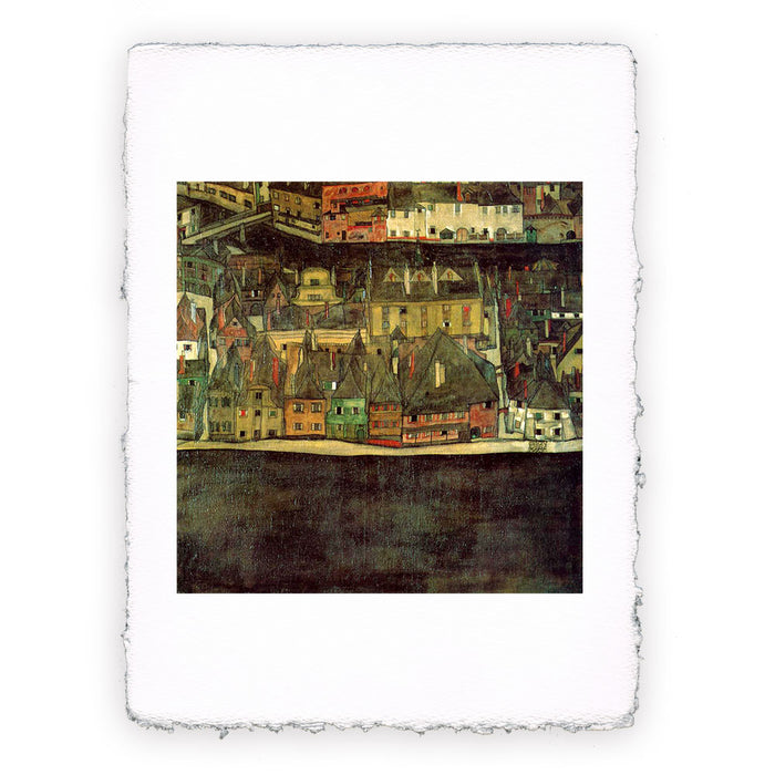 Stampa di Egon Schiele - Krumau sulla Modava. La piccola città - 1912