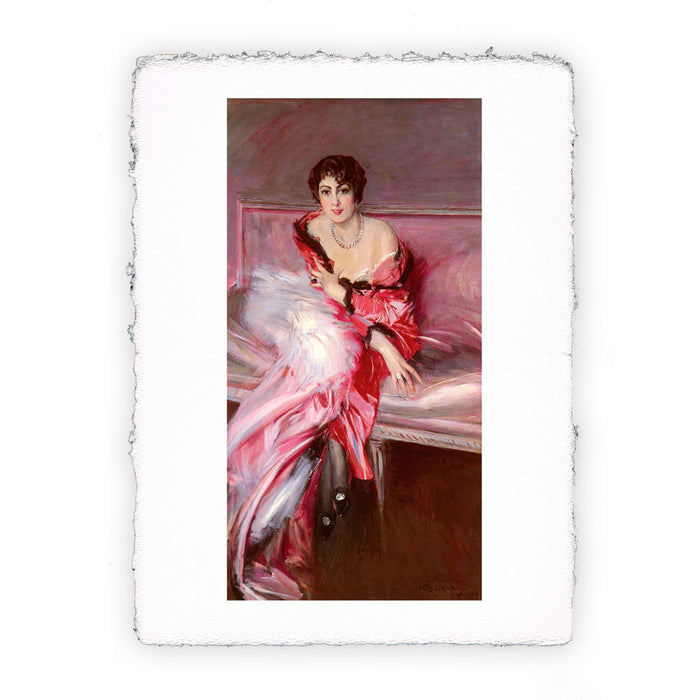 Stampa Pitteikon di Giovanni Boldini - Ritratto di Madame Juillard in rosso del 1912