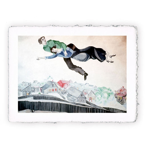 Stampa di Marc Chagall - Gli amanti sulla città - 1914-1918