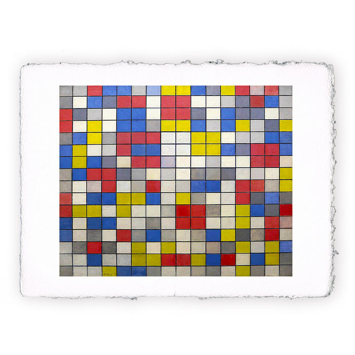 Stampa di Piet Mondrian - Composizione con griglia 9. Composizione a scacchiera con colori chiari - 1919