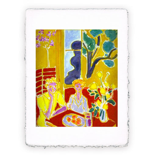 Stampa di Henri Matisse - Due ragazze con sfondo giallo e rosso - 1947