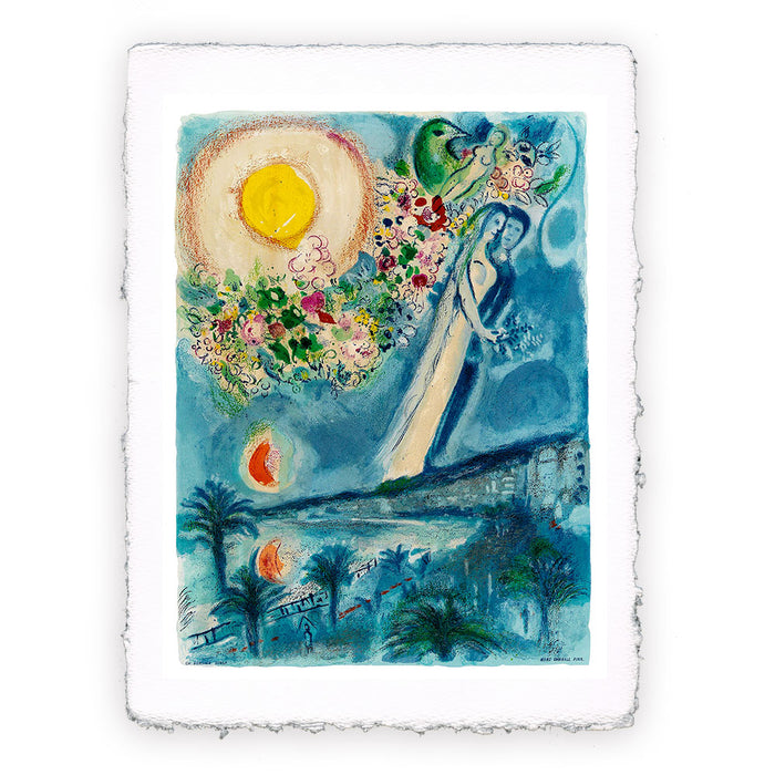 Stampa di Marc Chagall - Fidanzati nel cielo di Nizza - 1964-1967