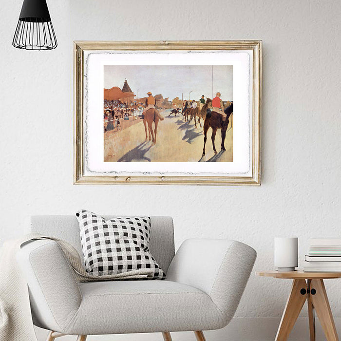 Stampa di Edgar Degas - La parata all'ippodromo o Cavalli da corsa davanti alle tribune - 1866-1868