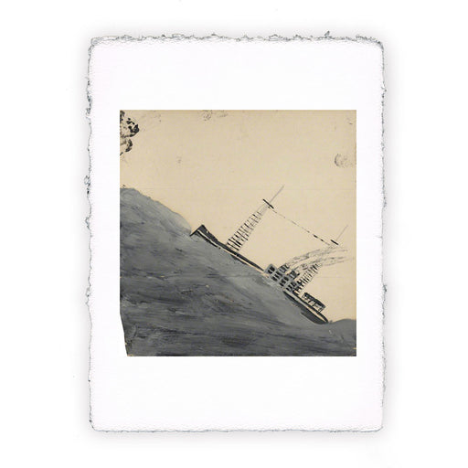Stampa Pitteikon di Alfred Wallis - Imbarcazione a motore che monta un'onda