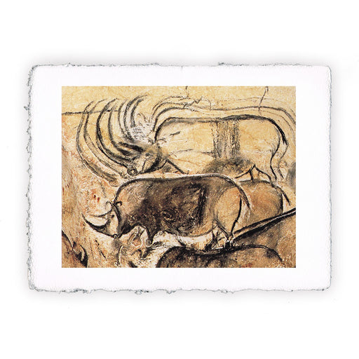 Stampa di arte paleolitica - Pittura rupestre di rinoceronti