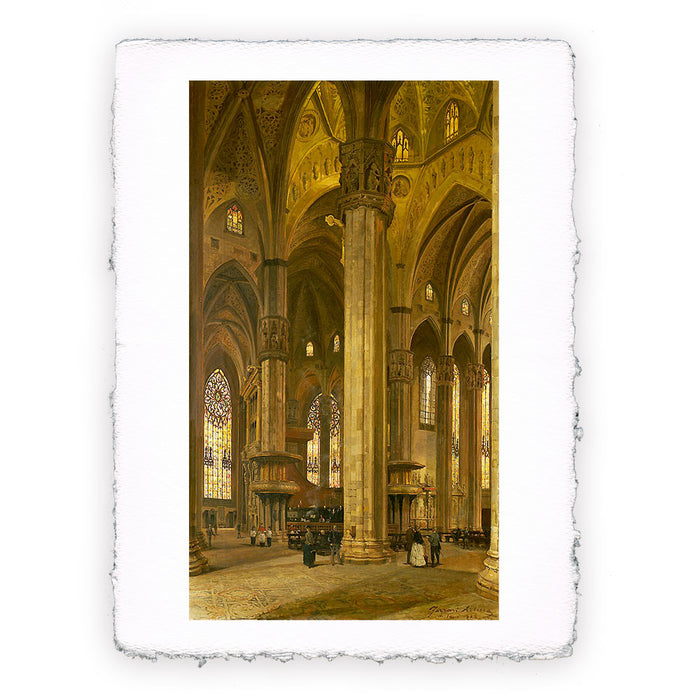 Stampa di Arturo Ferrari - Interno del Duomo di Milano - 1888