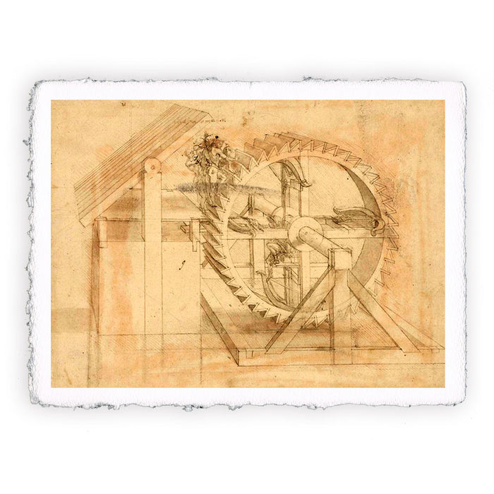 Stampa di Leonardo da Vinci - Codice Atlantico - Arma a macchina - 1478-1519