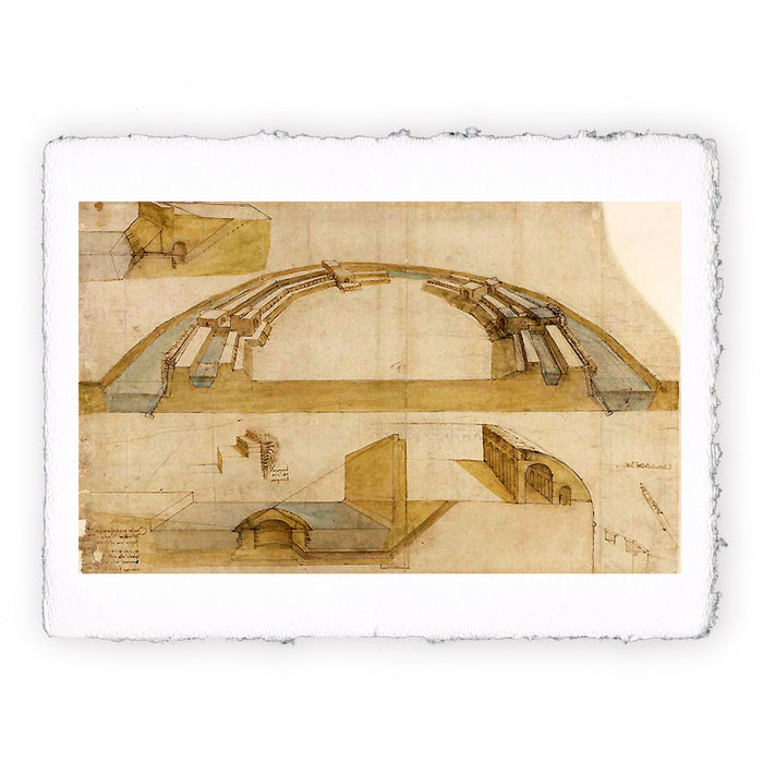 Print by Leonardo da Vinci - Codex Atlanticus - Fortifications - 1478-1519