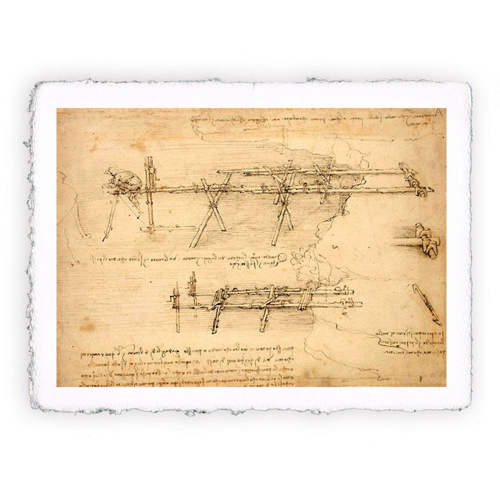 Print by Leonardo da Vinci - Codex Atlanticus - Bridge - 1478-1519