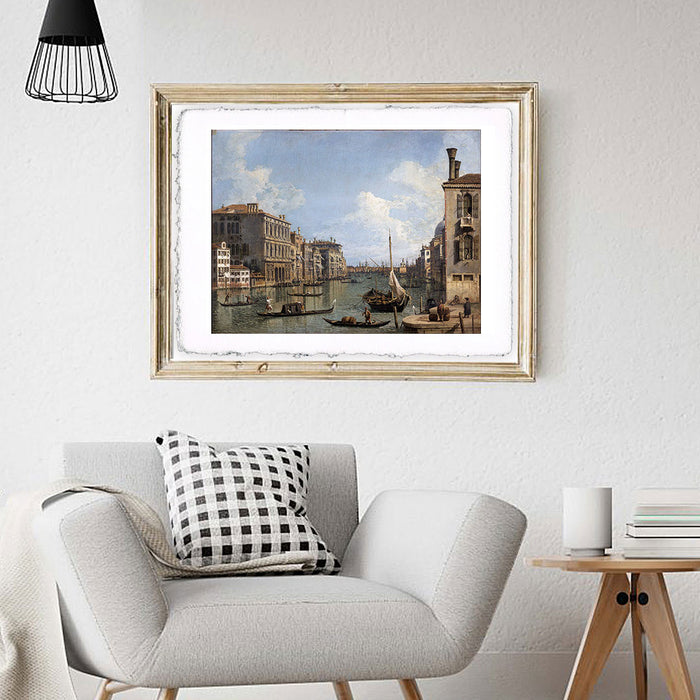 Stampa di Canaletto - Veduta del Canal Grande verso Punta della Dogana da Campo Sant'Ivo