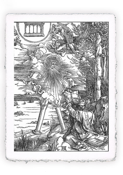 Stampa di Dürer: Apocalisse - 09 - San Giovanni divora il libro