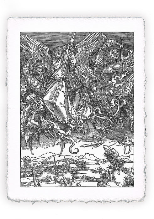 Stampa di Dürer: Apocalisse - 11 - San Michele combatte il drago