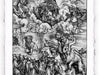 Stampa di Dürer: Apocalisse - 12 - Il mostro marino e la Bestia con il corno dell'agnello
