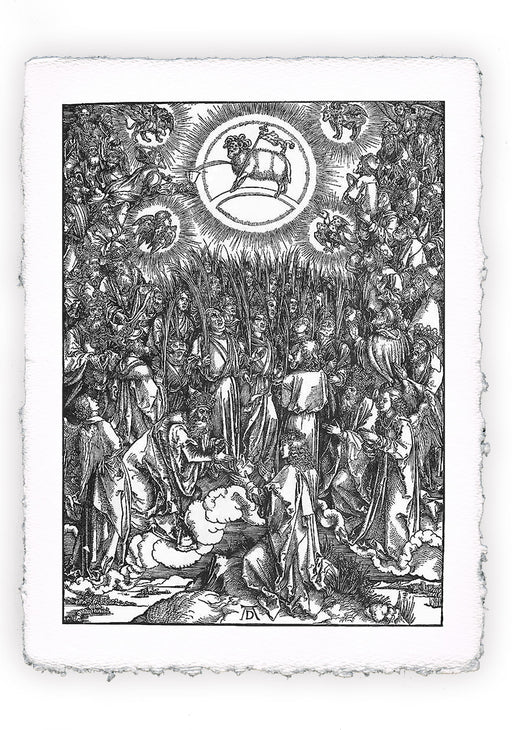 Stampa di Dürer: Apocalisse - 13 - Adorazione dell'agnello e inno degli eletti