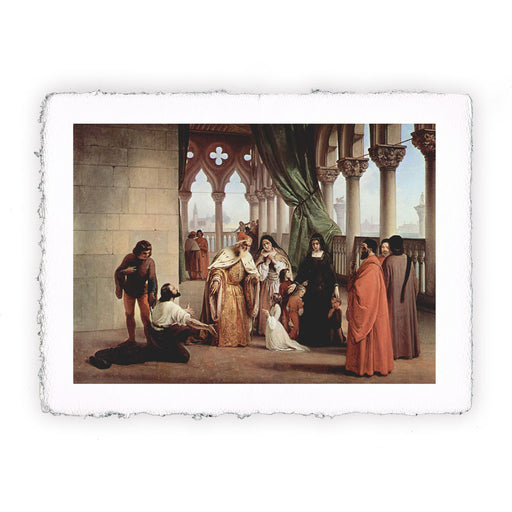 Stampa di Francesco Hayez - I due Foscari. Francesco il doge di Venezia e la sua famiglia