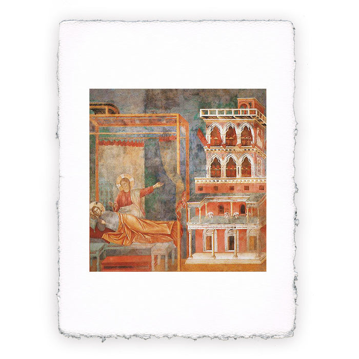 Stampa di Giotto - Assisi - 03 - S. Francesco sogno del palazzo