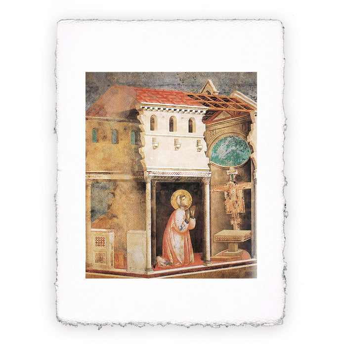 Stampa di Giotto - Assisi - 04 - S. Francesco. Preghiera in San Damiano