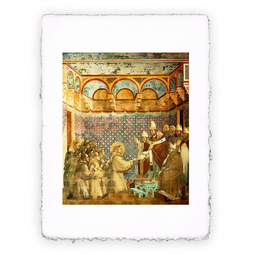 Stampa di Giotto - Assisi - 07 - Innocenzo III conferma le regole francescane