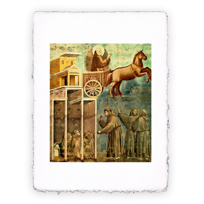 Stampa di Giotto - Assisi - 08 - S. Francesco su un carro di fuoco
