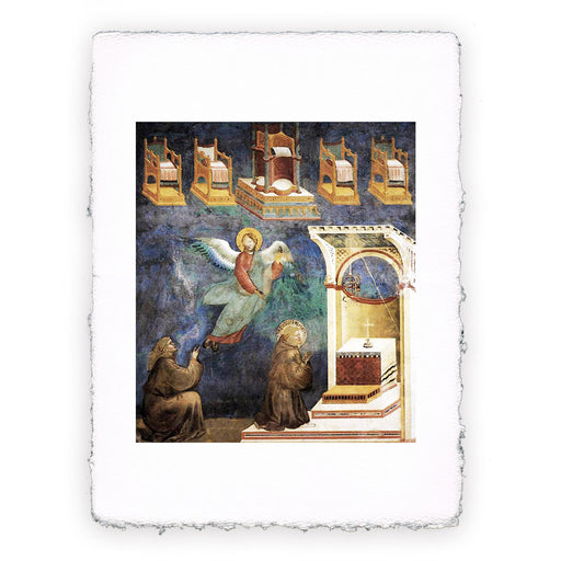 Stampa Pitteikon di Giotto in Assisi S. Francesco.  Sogno dei troni