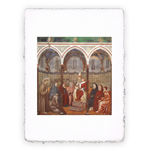 Stampa di Giotto - Assisi - 17 - S. Francesco predica a Onorio III