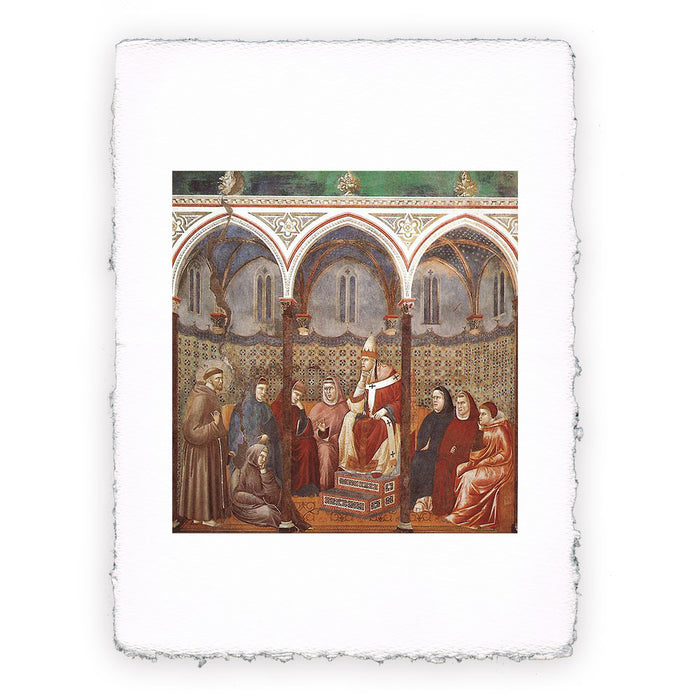 Stampa di Giotto - Assisi - 17 - S. Francesco predica a Onorio III