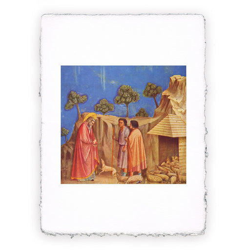 Stampa Pitteikon di Giotto - Ritiro di Gioacchino tra i pastori - Cappella degli Scrovegni