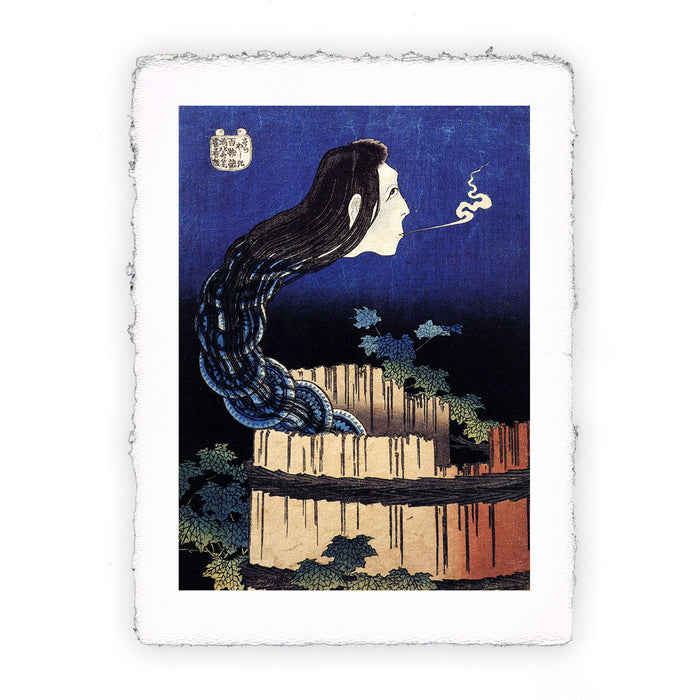 Stampa di Katsushika Hokusai - Il fantasma di una donna appare da un pozzo