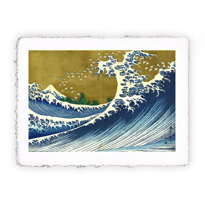 Stampa di Katsushika Hokusai - La grande onda. Versione colorata
