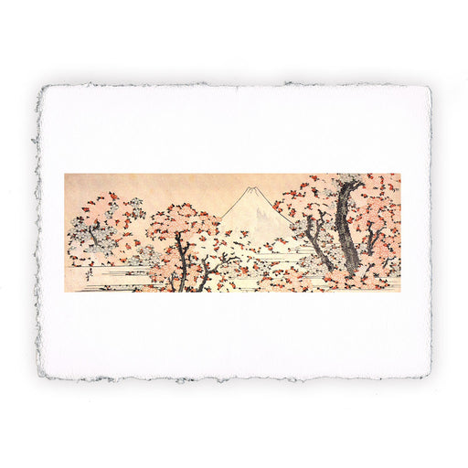 Stampa di Katsushika Hokusai - Monte Fuji visto attraverso fiori di ciliegio