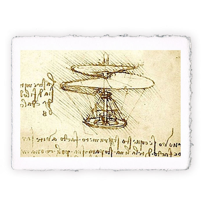 Leonardo da Vinci print - Aerial screw - 1489