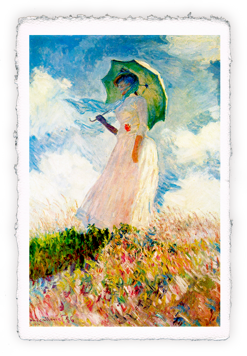 Figura in pieno sole (Donna col parasole girata verso destra)