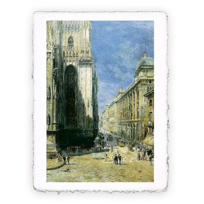 Stampa di Pierre Tetar Van Elven - Il Duomo di Milano visto dalla Corsia dei Servi - 1901