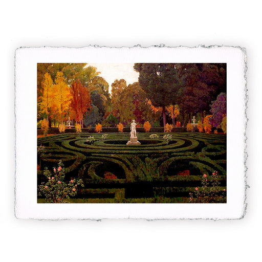 Stampa di Santiago Rusiñol - Giardini di Aranjuez. Vecchio fauno