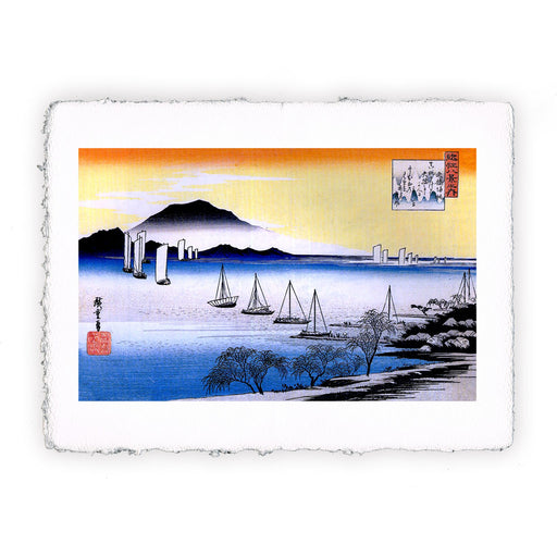 Stampa di Utogawa Hiroshige - Le barche a vela ritornano a Yabase