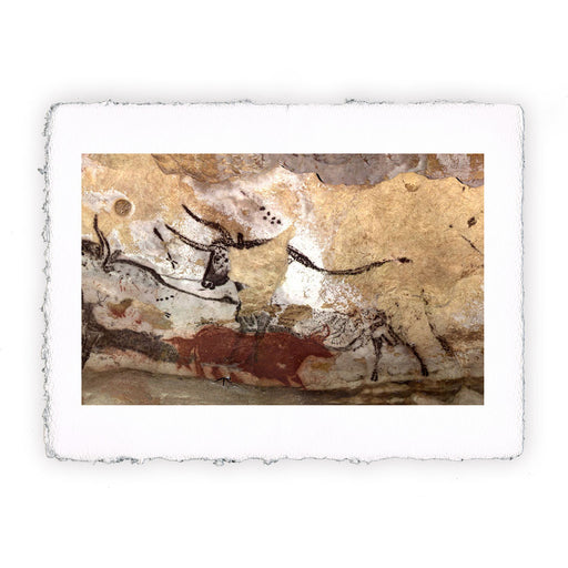 Stampa di arte paleolitica- Pittura nella grotta di Lascaux