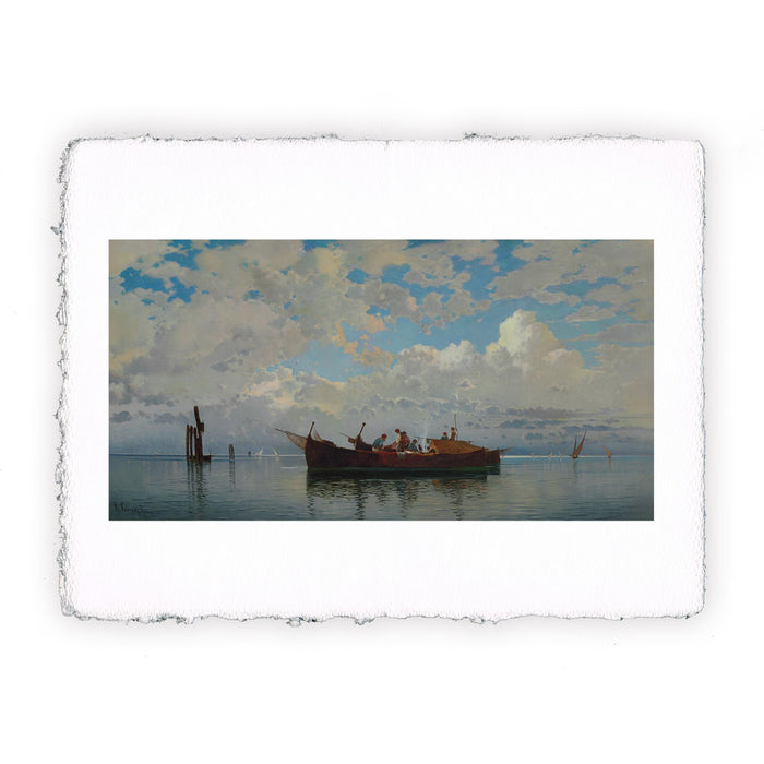 Stampa di Hermann Corrodi - Barche da pesca sulla laguna di Venezia